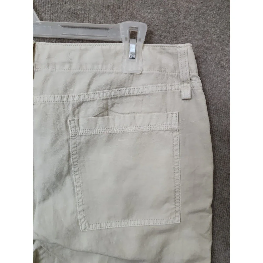 Banana Republic Dockside Pants Mens 35 Cliff Beige Linen Blend Beach Vacation